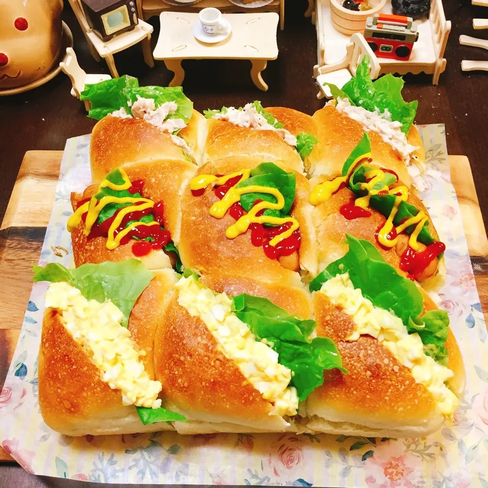 容子さんのちぎりパンで❤️サンドイッチ🥪(いちご酵母)|❁︎na--na❁︎Nさん