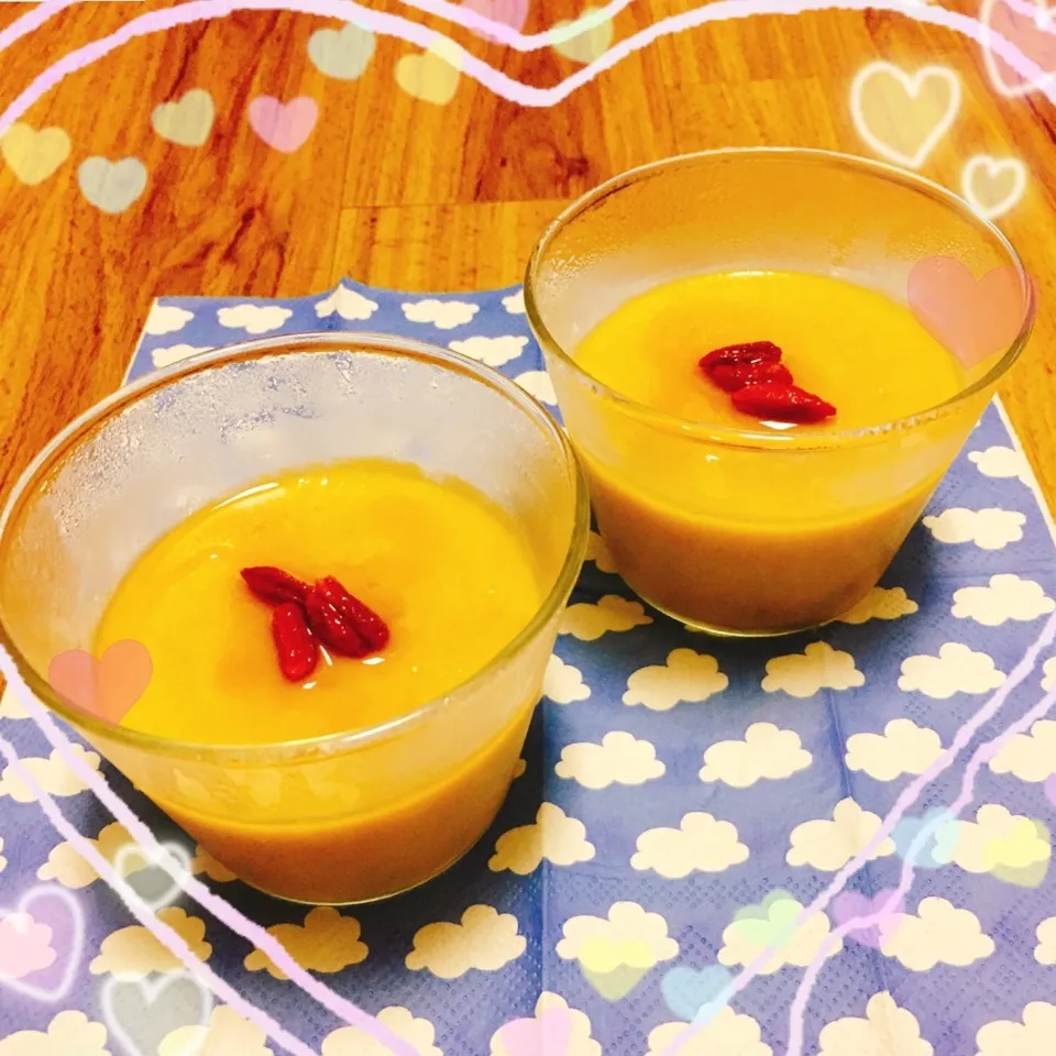 Snapdishの料理写真:ドライマンゴープリン🍮|❁︎na--na❁︎Nさん