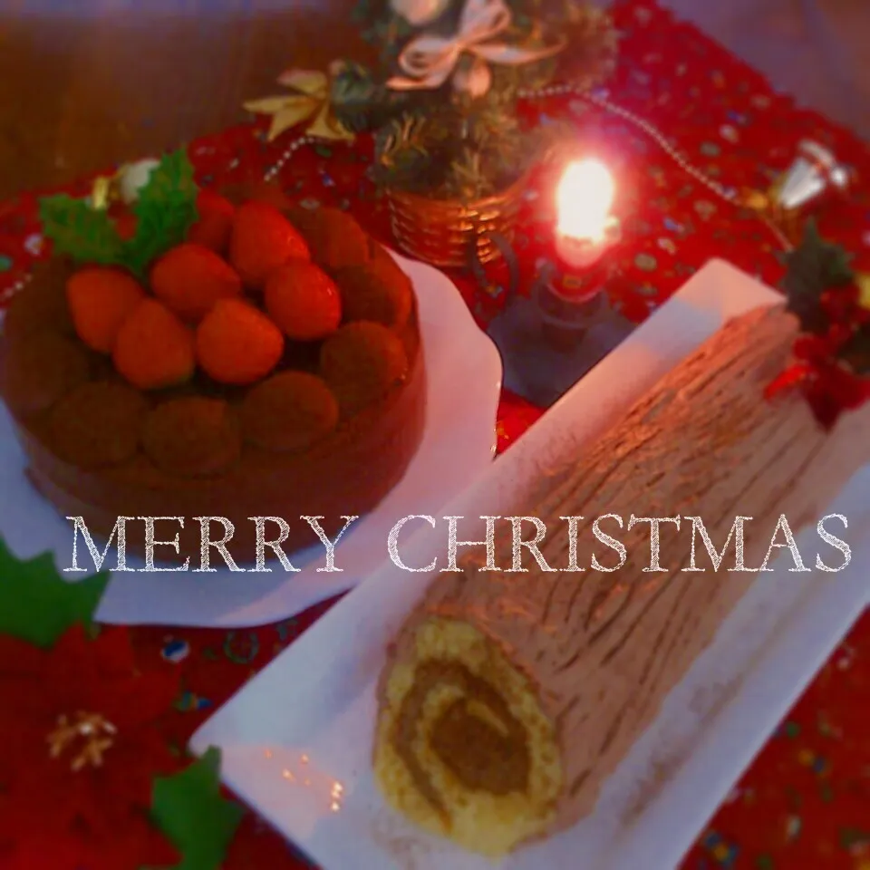 クリスマス *2012* ブッシュドノエル＆チョコケーキ |るんるんママsmile*N*kitchenさん