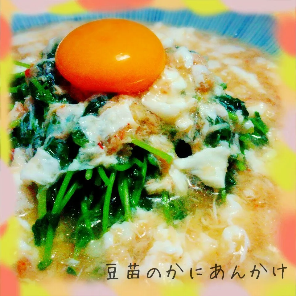 シンプルな炒め物をご馳走に🎵豆苗のかにあんかけ|あんみっちゃんさん