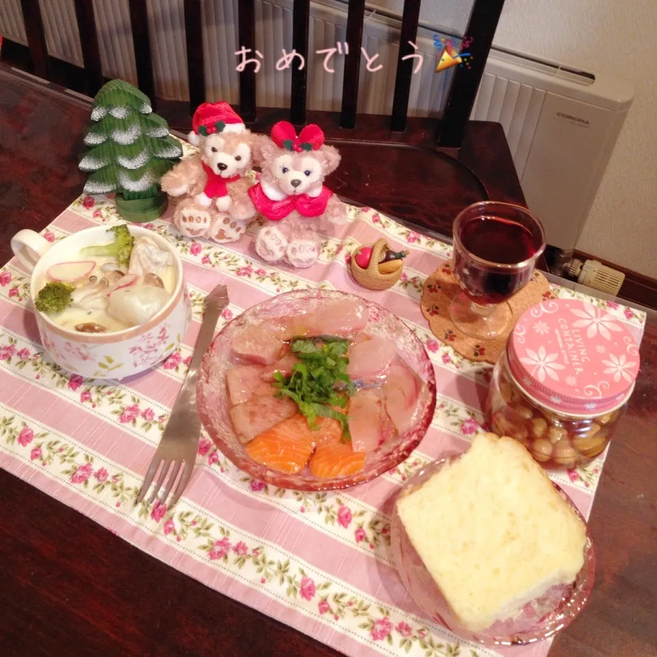 Snapdishの料理写真:かのりちゃん❤️1100投稿おめでとう🍾🎊|naonaomimichanさん