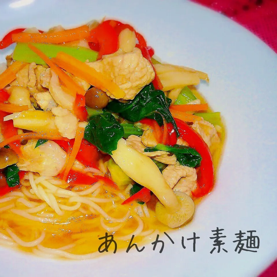 普通の素麺に飽きたらこれ❤お野菜たっぷり♪あんかけ素麺|あんみっちゃんさん