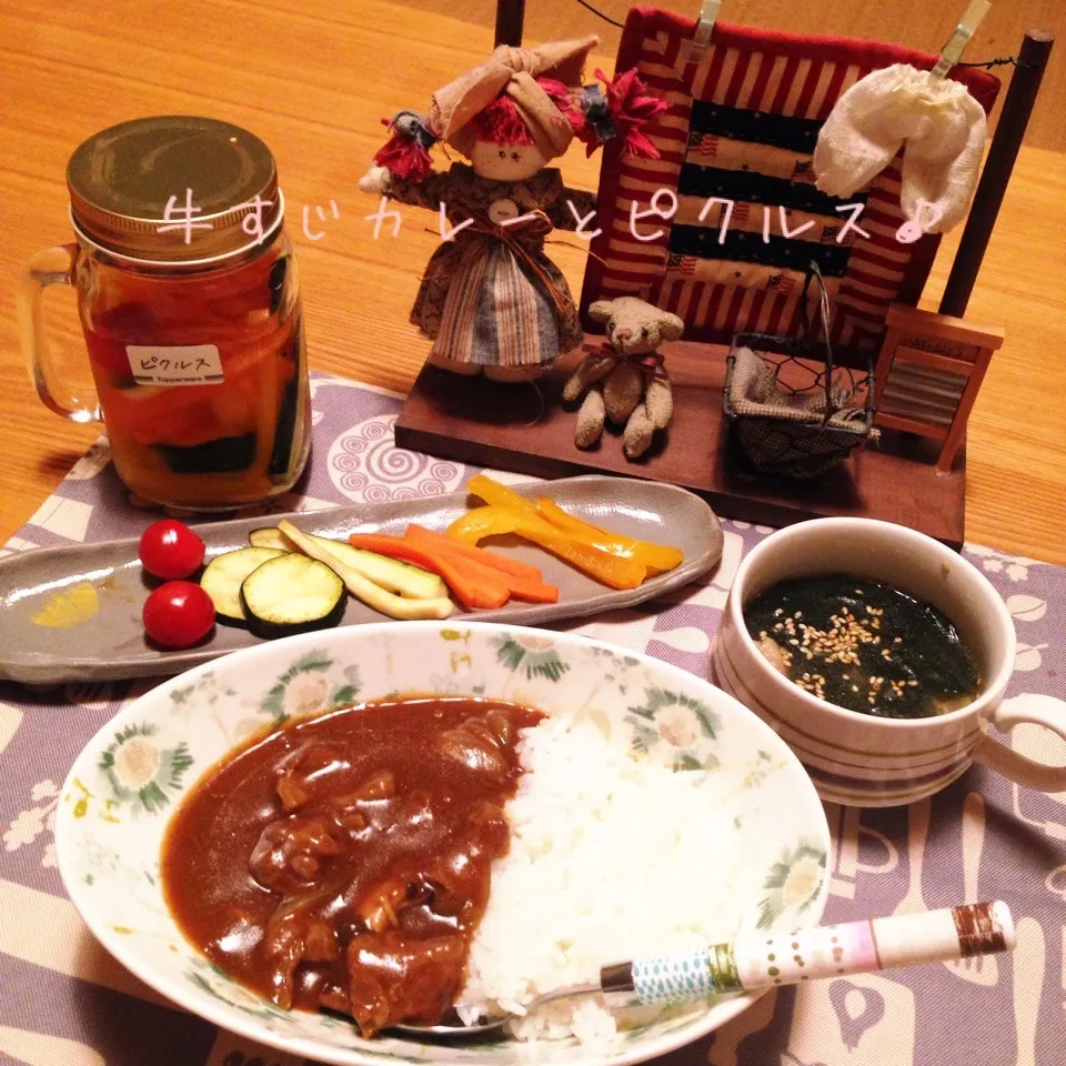 牛すじカレーと、いっこさん♡のピクルス♪|naonaomimichanさん