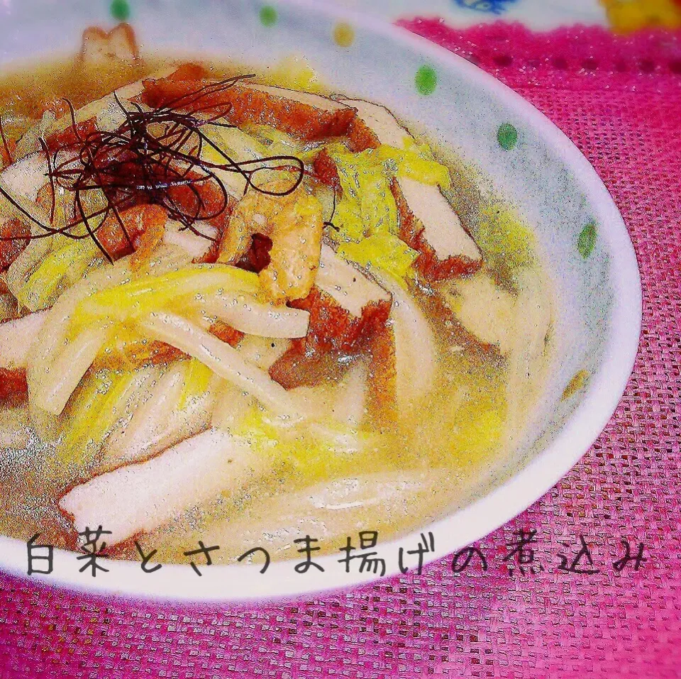 Snapdishの料理写真:手軽にサッと作れる安心おかず♪白菜とさつま揚げの煮込み|あんみっちゃんさん