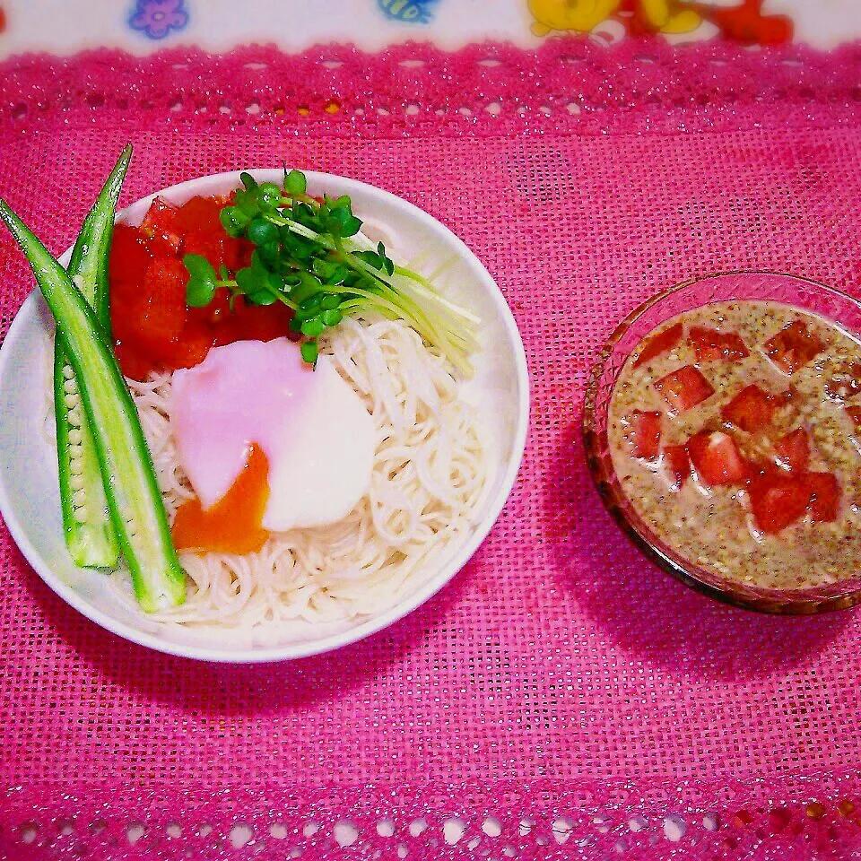 ちゃんちーさんの食べるトマごまつゆ|あんみっちゃんさん