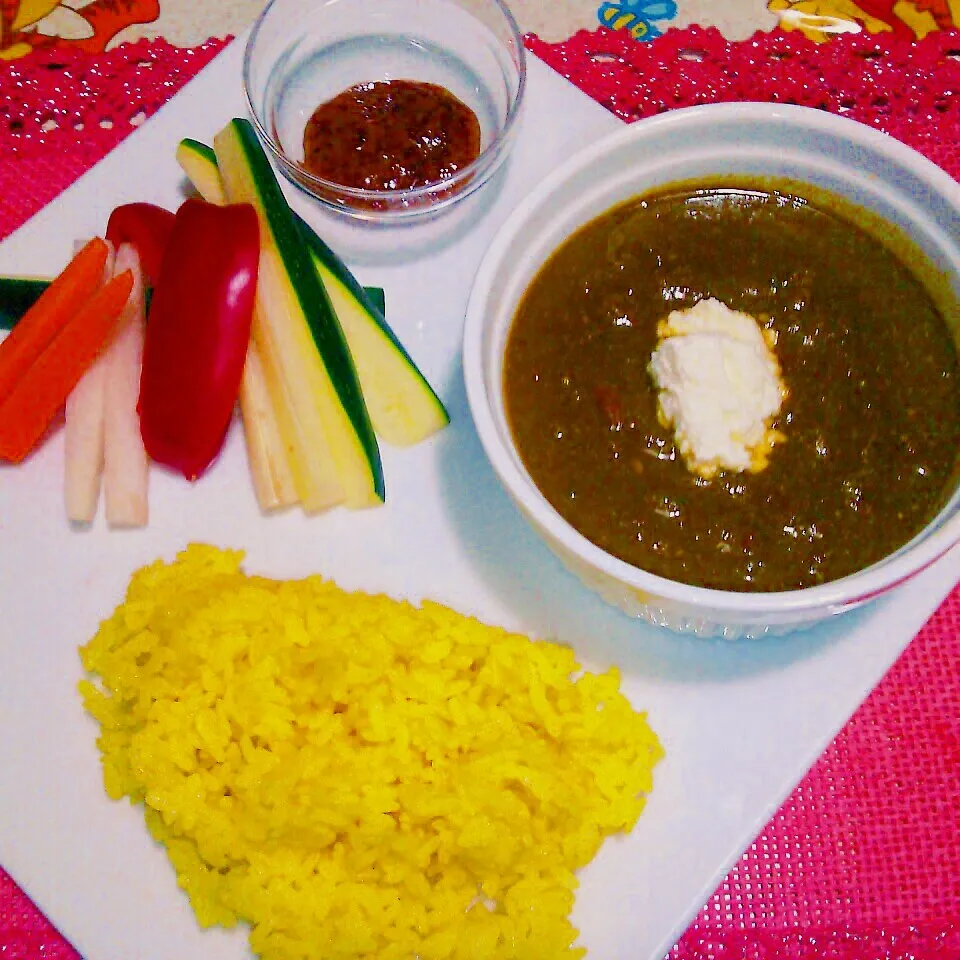 昨日の残りのカレーで法蓮草カレー|あんみっちゃんさん