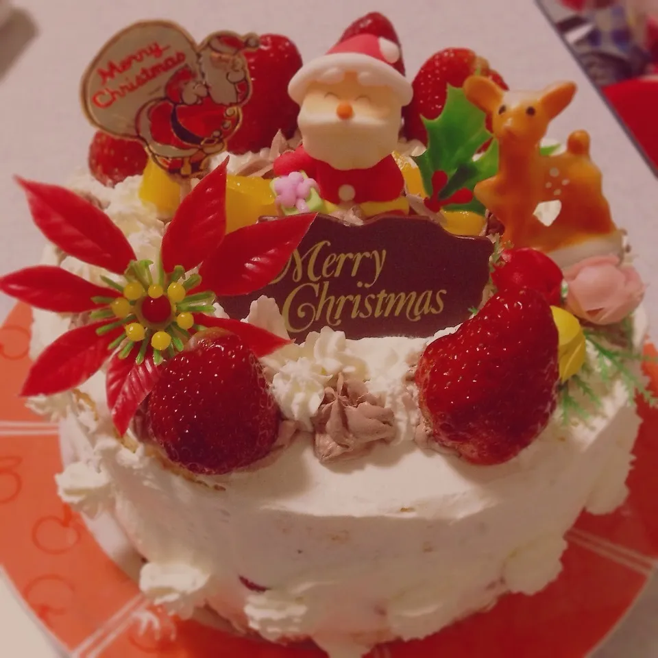 娘がデコったクリスマスケーキ|あんころさん