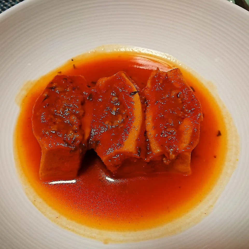 味シミシミ～～高野豆腐の肉詰めのトマト煮|梟姉さんさん