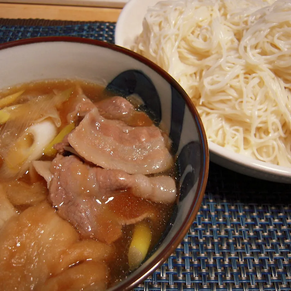 夏バテ知らず温か豚バラおろしそうめん|梟姉さんさん