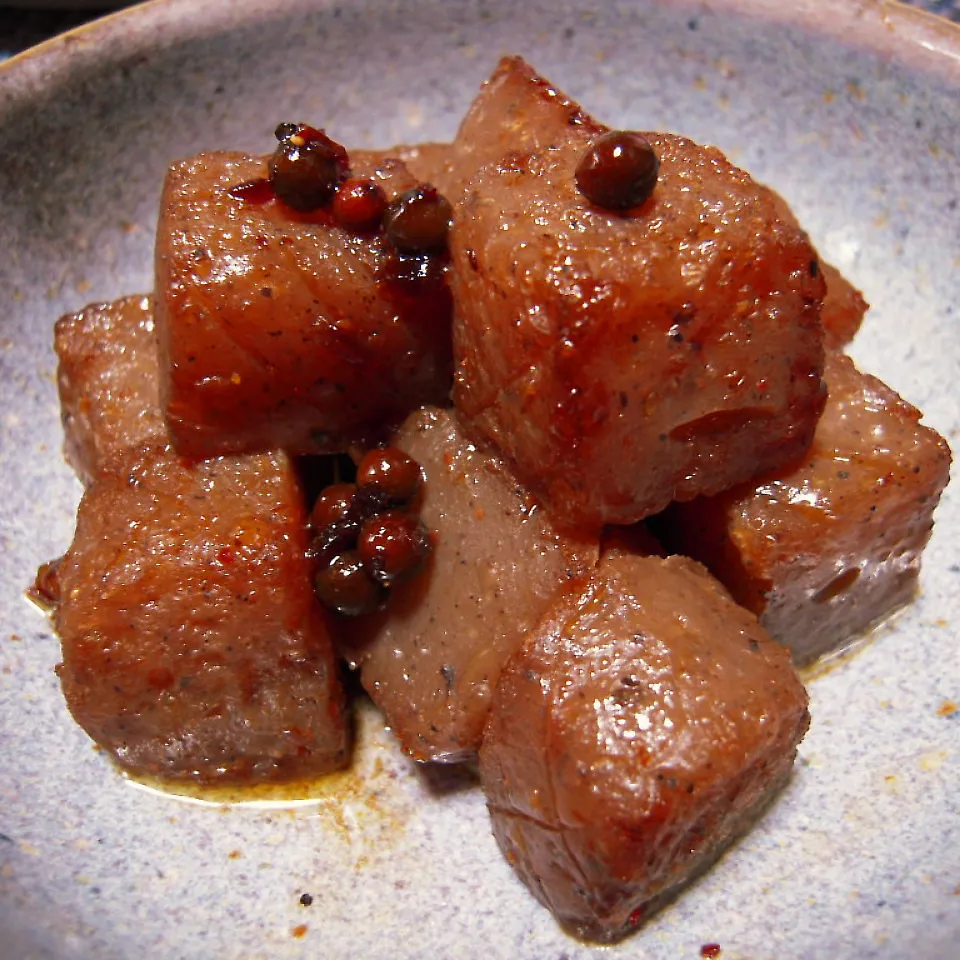 ご飯がススムこんにゃくのバターペッパー醤油炒め|梟姉さんさん