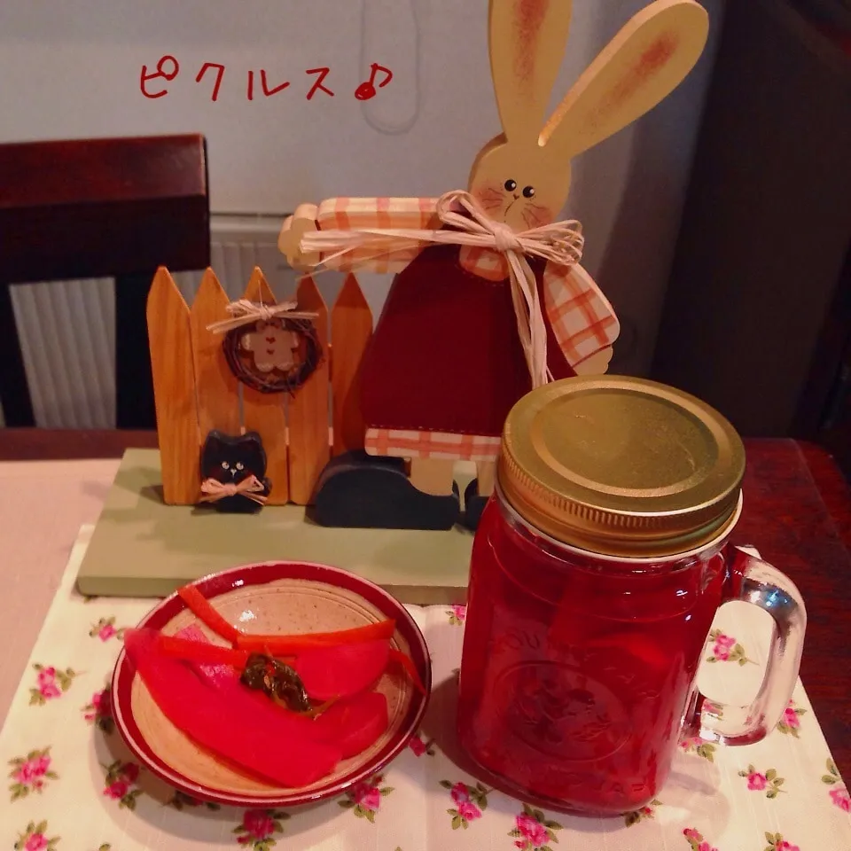 Snapdishの料理写真:メイソンジャーでピクルス♪|naonaomimichanさん