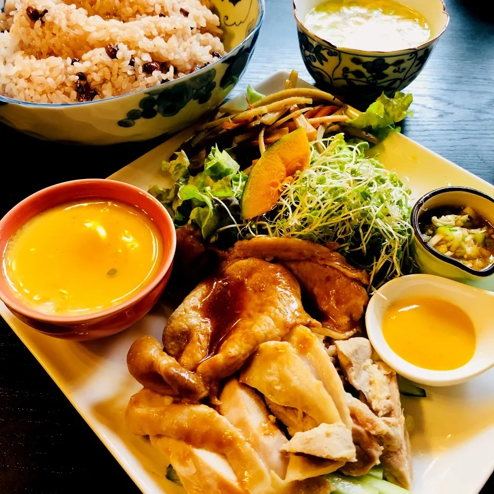 今日のお昼ごはん(蒸し鶏のネギソース)|さーたんさん