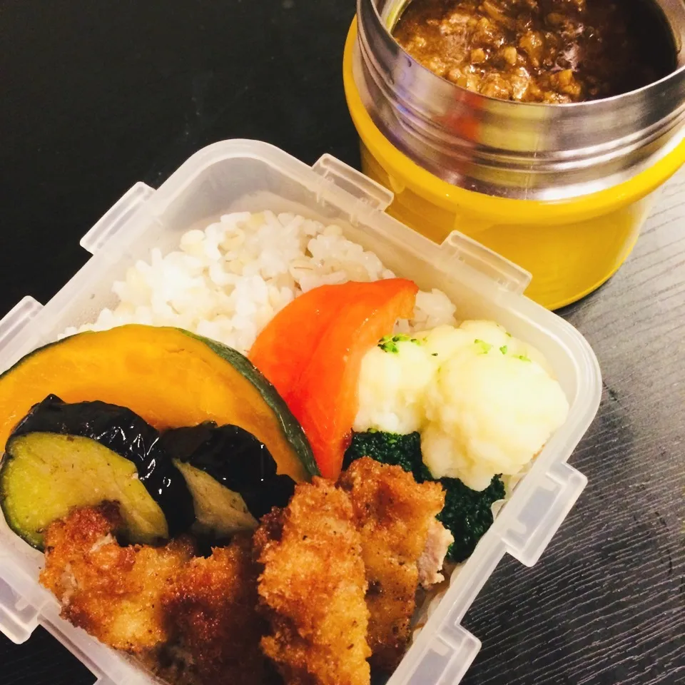 Snapdishの料理写真:今日のお弁当(キーマカレー)|さーたんさん