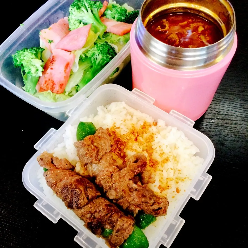 Snapdishの料理写真:高校球児のお弁当(ハヤシライス)|さーたんさん