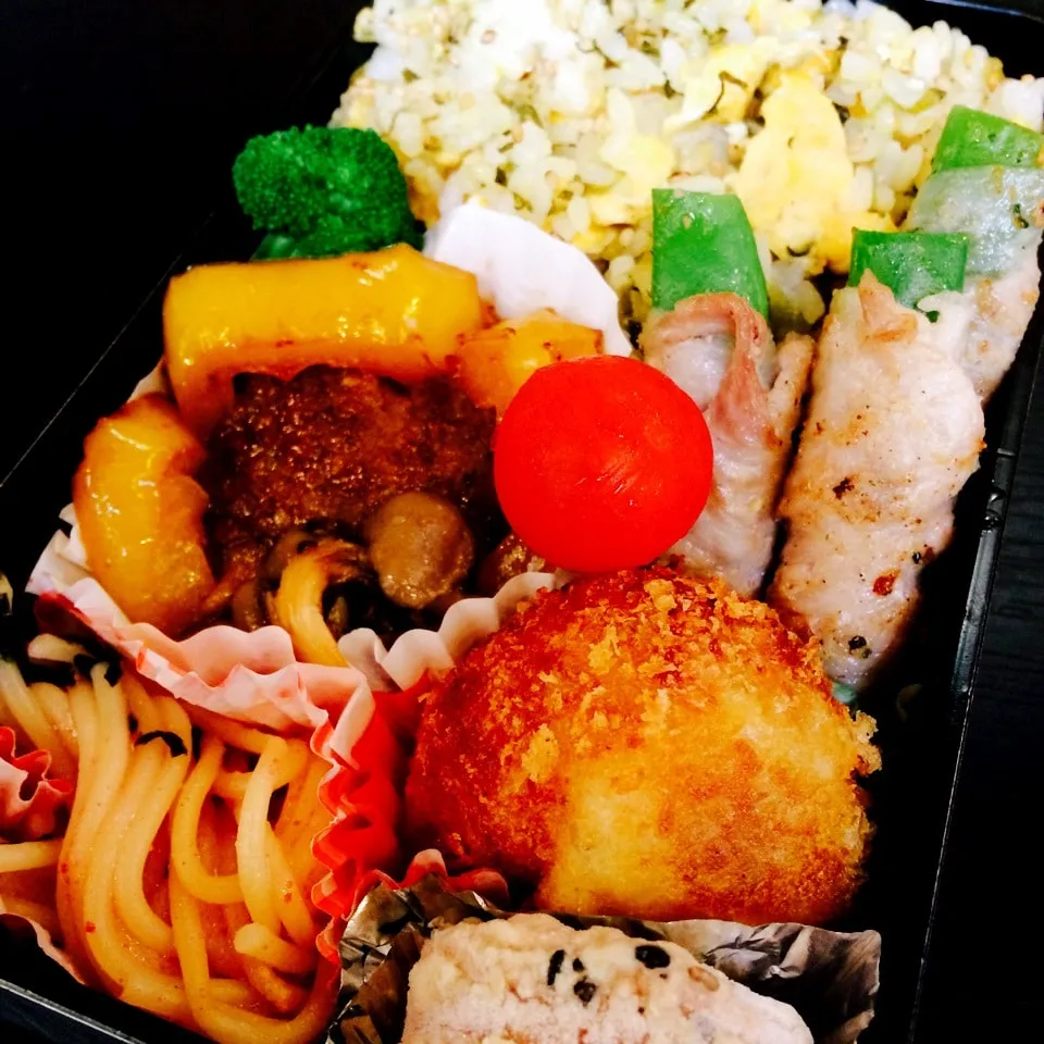 高校球児のお弁当(照り焼きハンバーグ)|さーたんさん