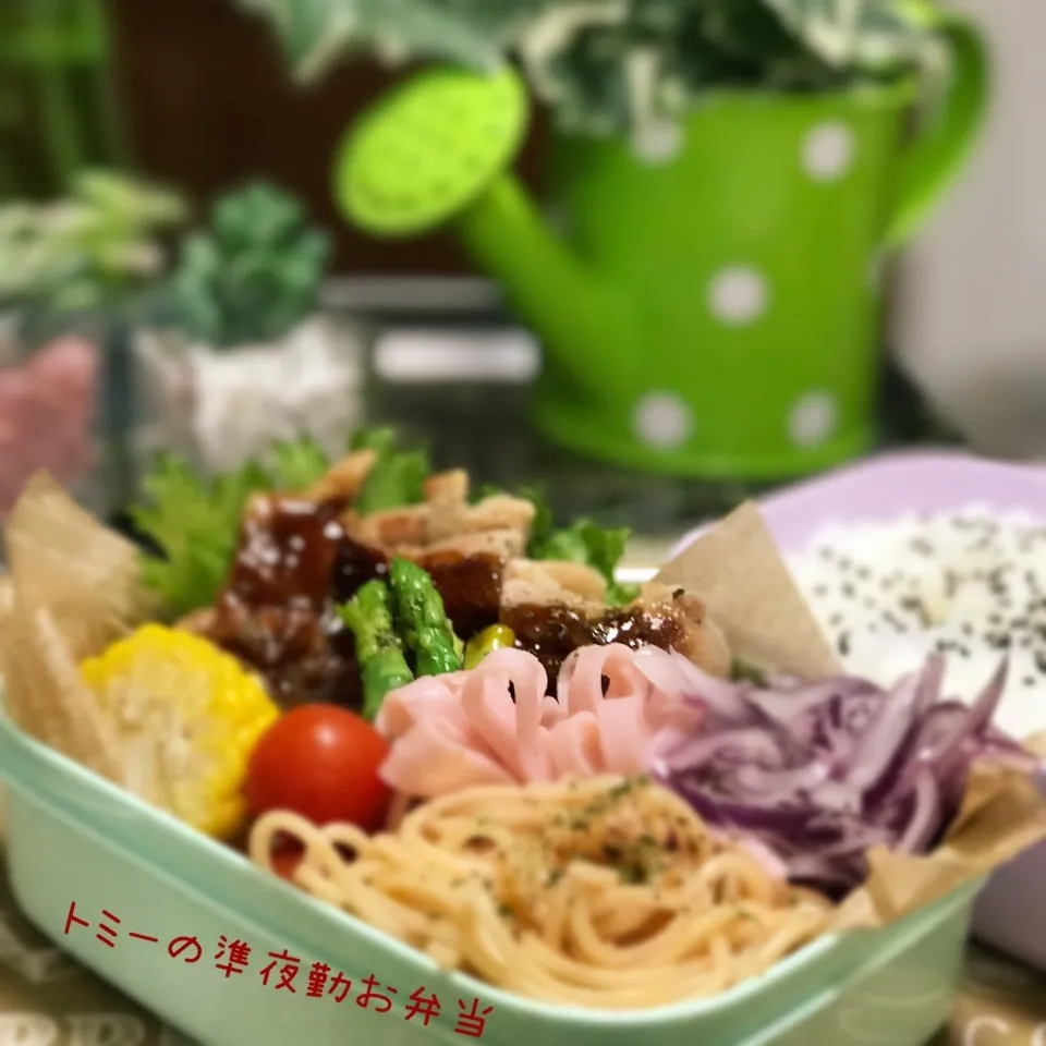 〜チキンステーキで旦那の準夜勤お弁当〜|あずさん