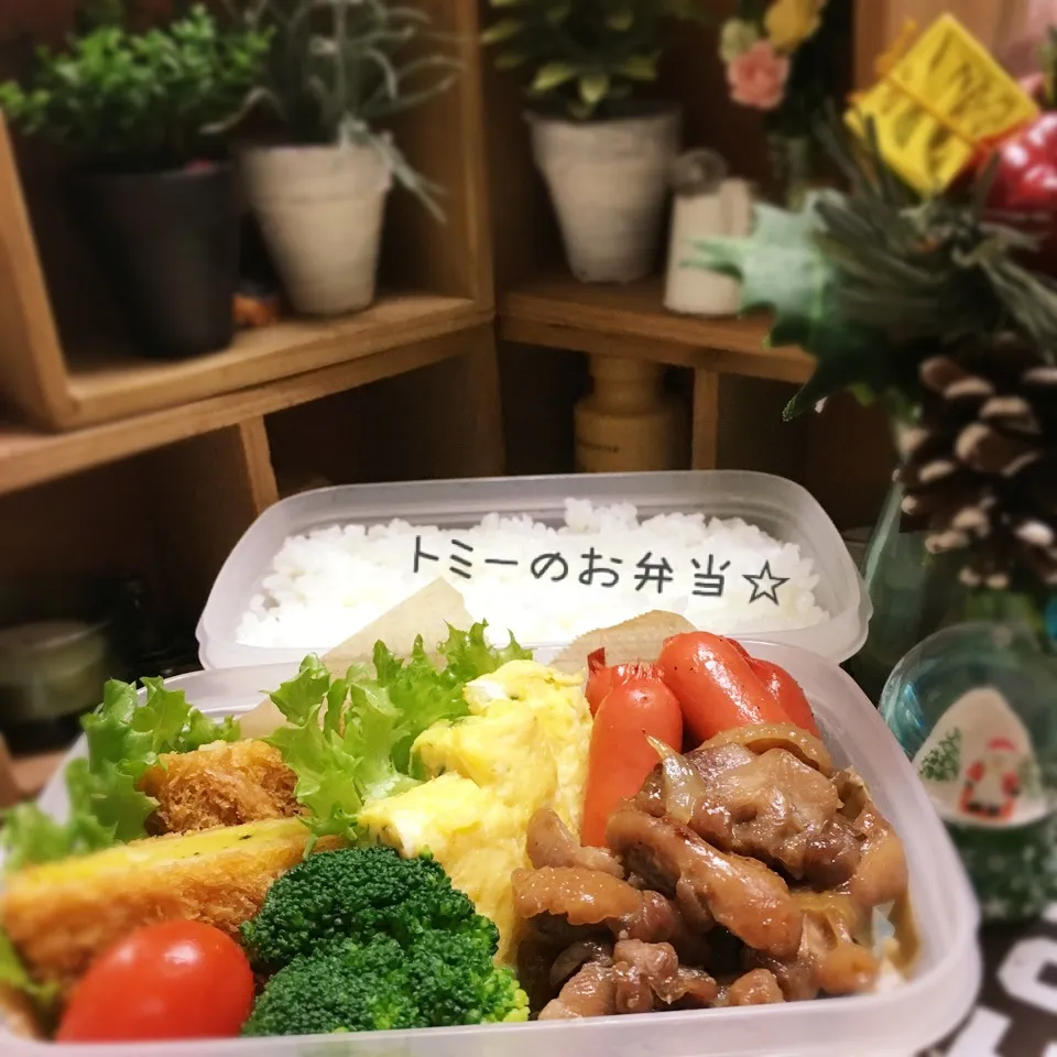 親鶏の甘辛炒めで 旦那の準夜勤お弁当🍱|あずさん