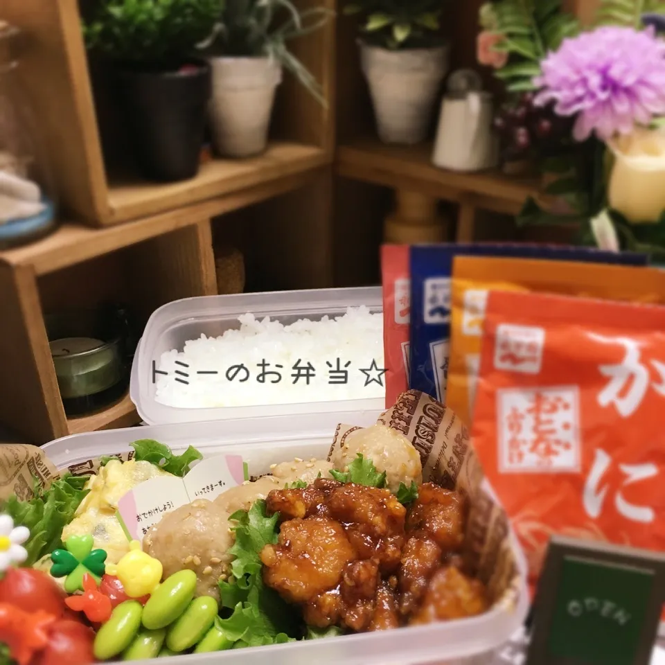 Snapdishの料理写真:手抜きだゼェ〜〜😏✨準夜勤な旦那のお弁当！|あずさん