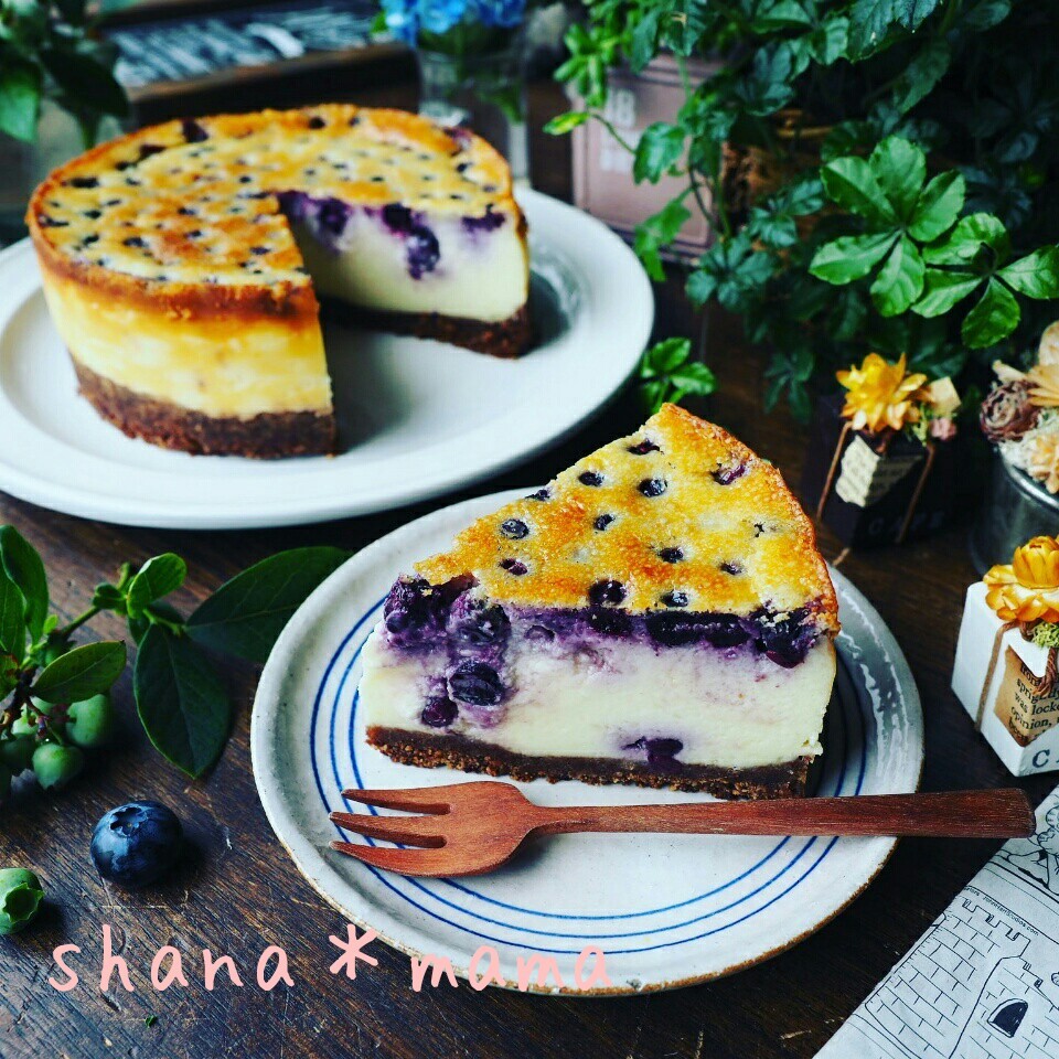 混ぜたら焼くだけ 超絶濃厚ベイクドブルーベリーチーズケーキ しゃなママ Snapdish スナップディッシュ Id R0k8va
