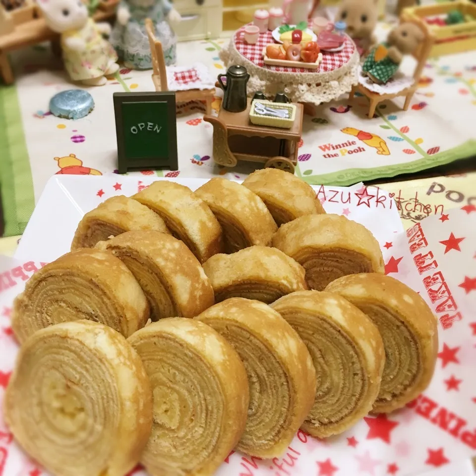 egaoippaiさんの卵焼き器でクルクルバームクーヘン♡|あずさん