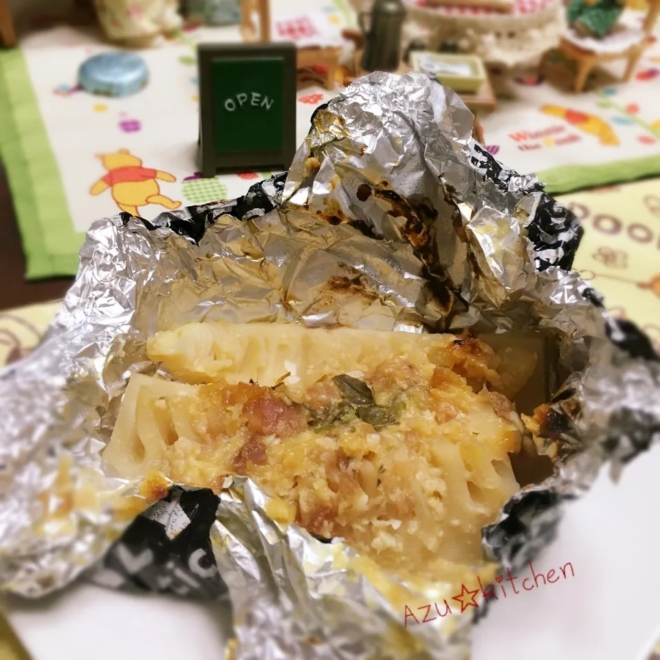 Snapdishの料理写真:簡単めちゃウマ♡梅味噌で筍ホイル焼き♪|あずさん