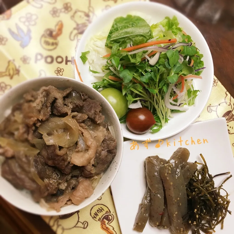 晩御飯に牛丼定食を作ったよ✨|あずさん