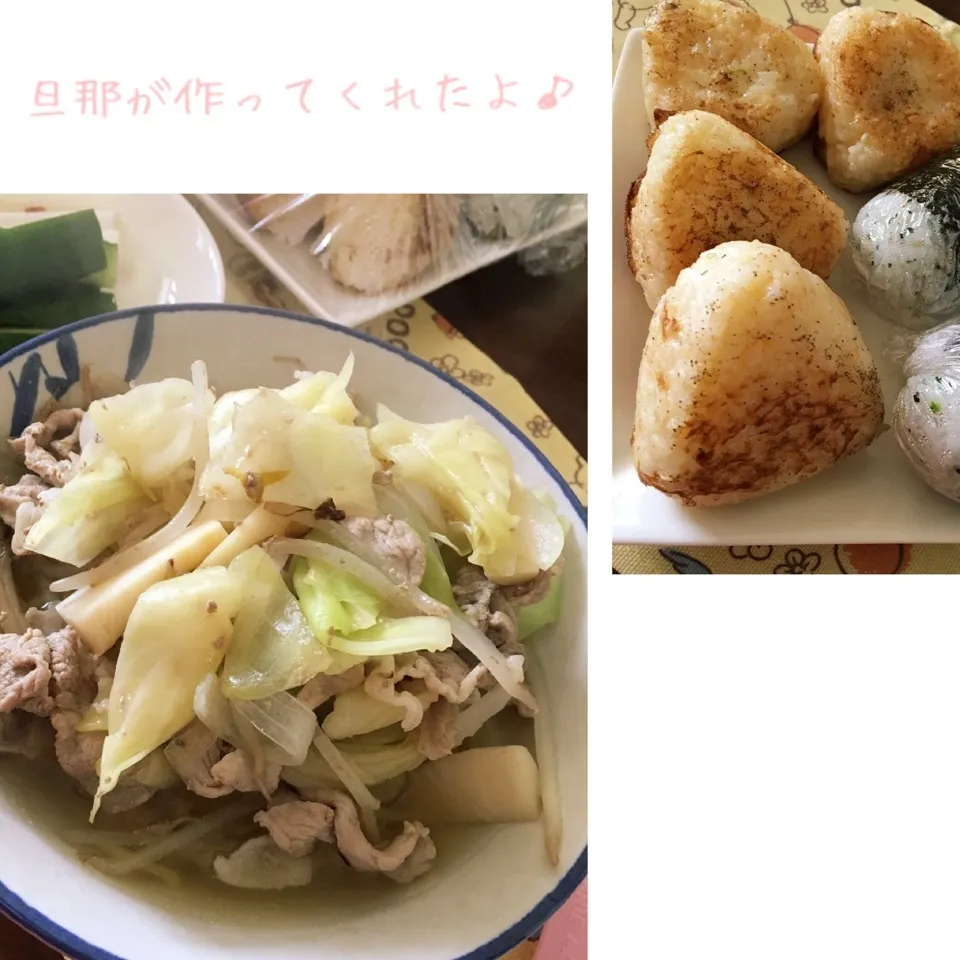 タンメンは旦那が作ってくれたよ！卵焼きおにぎりは私！|あずさん