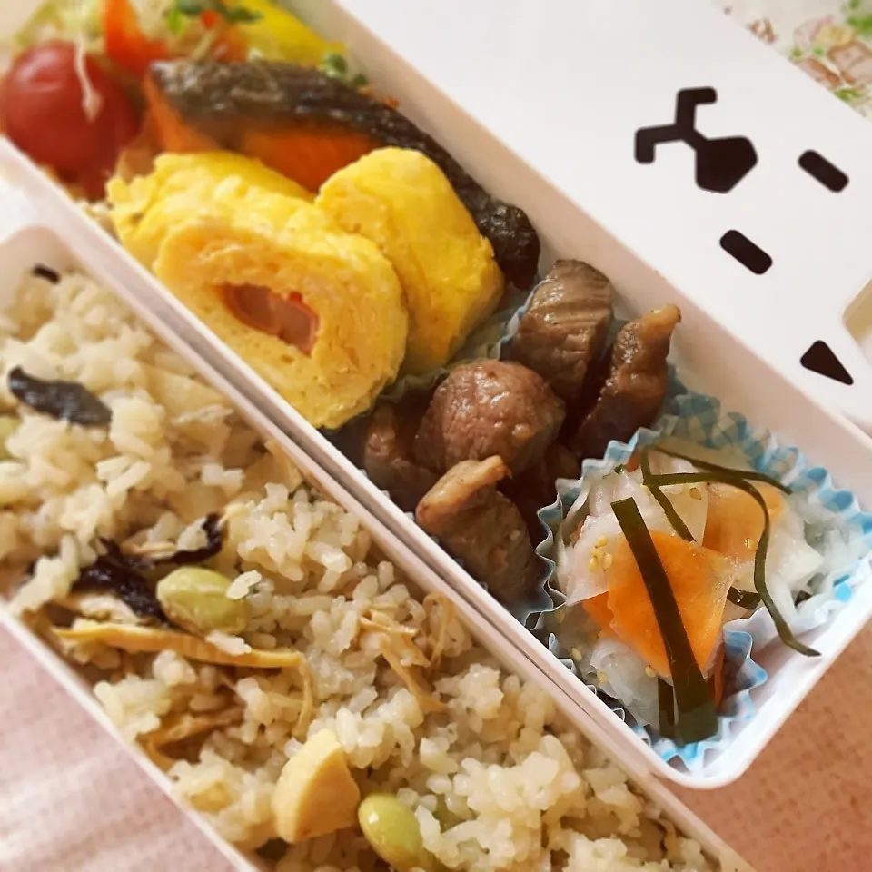 Snapdishの料理写真:本日の旦那の準夜勤お弁当|あずさん