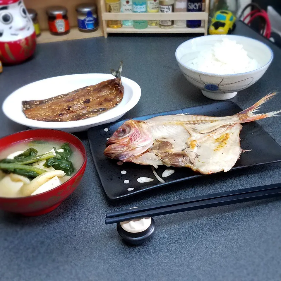 Snapdishの料理写真:干物定食。。。|masaki .fさん