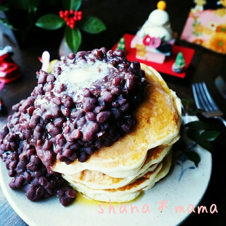 さらに美味しくなりました♪もっちもち餡バター餅パンケーキ♪|しゃなママさん