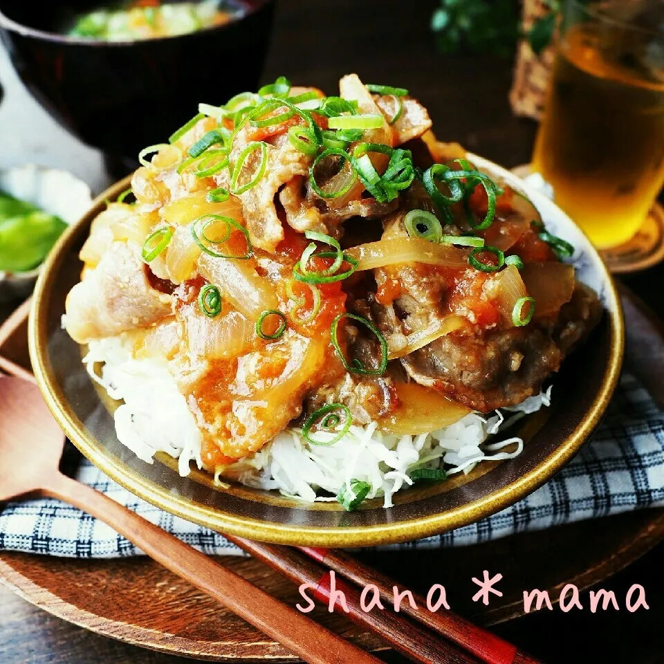 やだっ！これめちゃ旨～♪新生姜で爽やかトマト生姜焼き丼♪|しゃなママさん