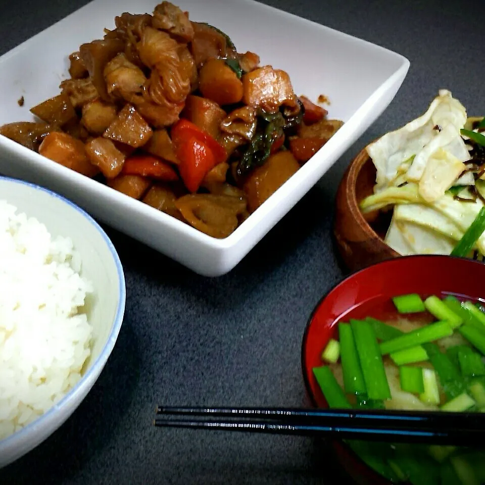 braised chicken and vegetable。|masaki .fさん