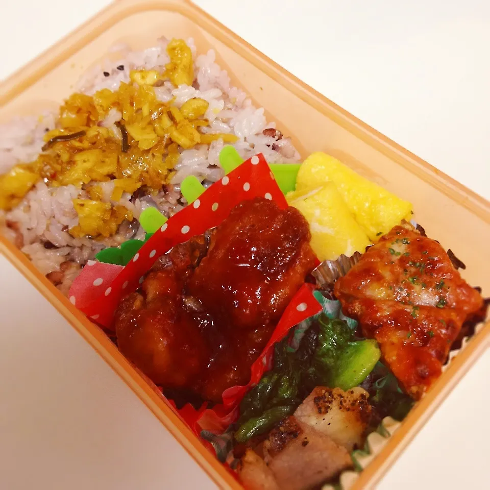 唐揚げ鶏チリ弁当|ちゃーごさん