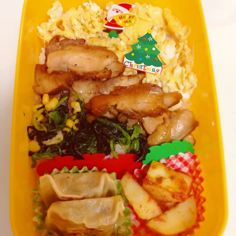 旦那ちゃんのメリクリ照り焼きチキン丼弁当|ちゃーごさん