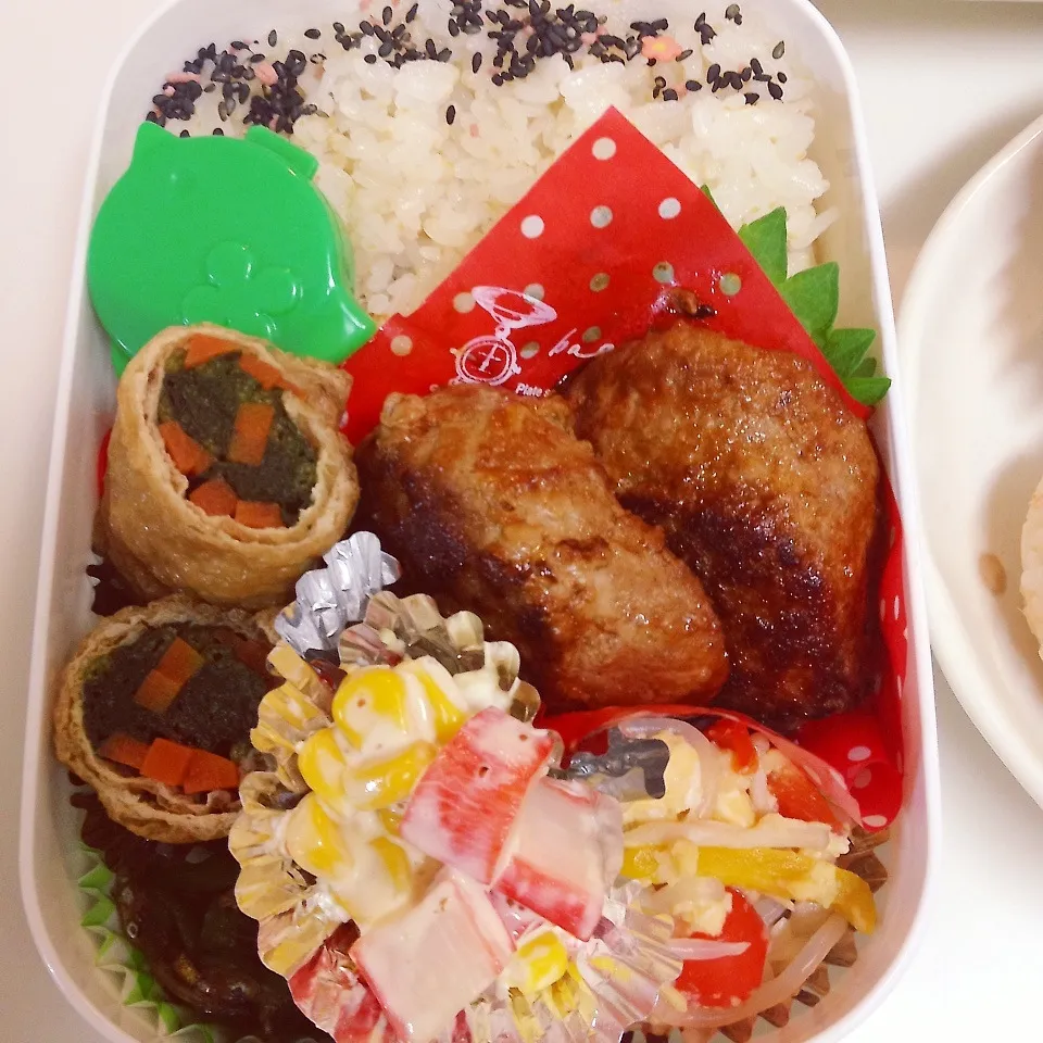 Snapdishの料理写真:ハンバーグのお弁当(≧▽≦)|ちゃーごさん