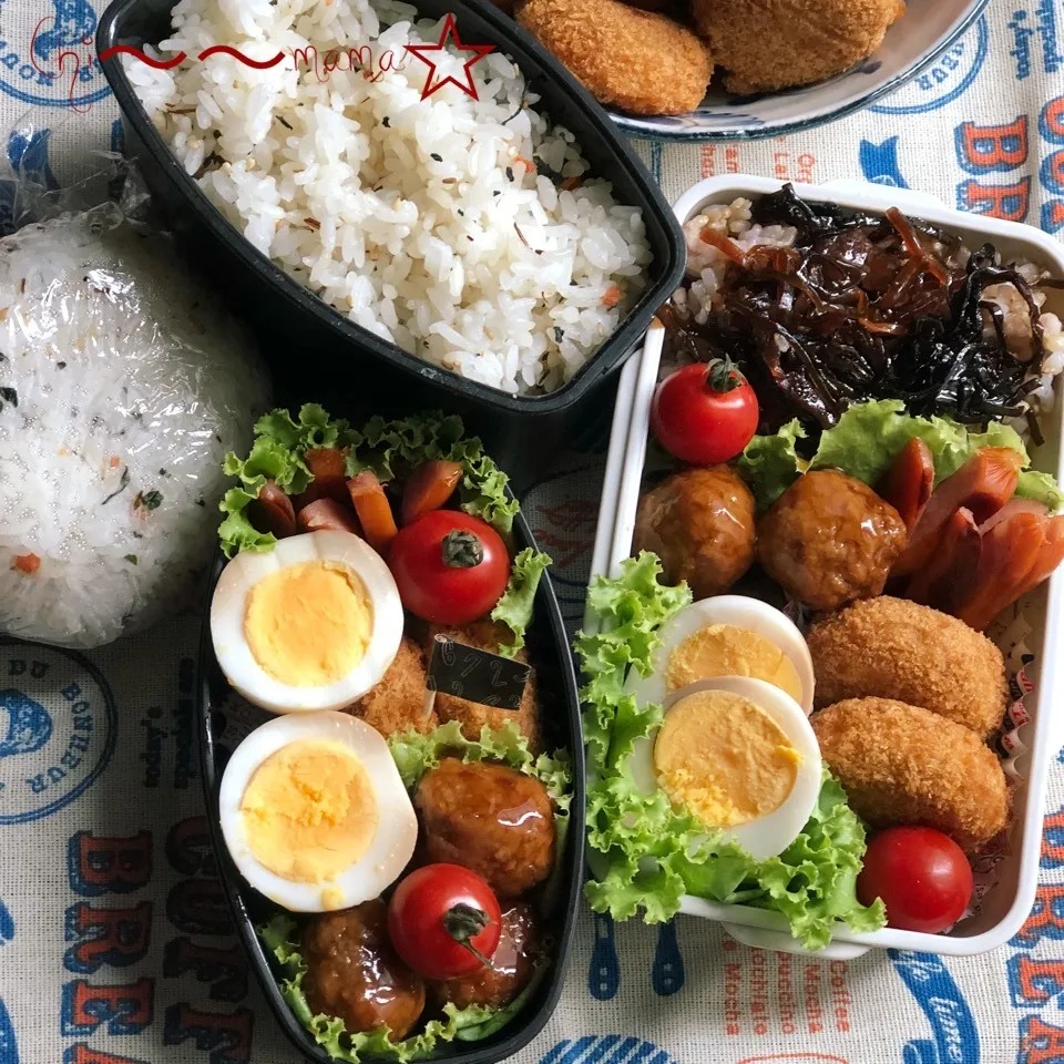 7/11💦家族❸人分のお弁当🍱🍙と家ランチ|ちぃママ☆さん