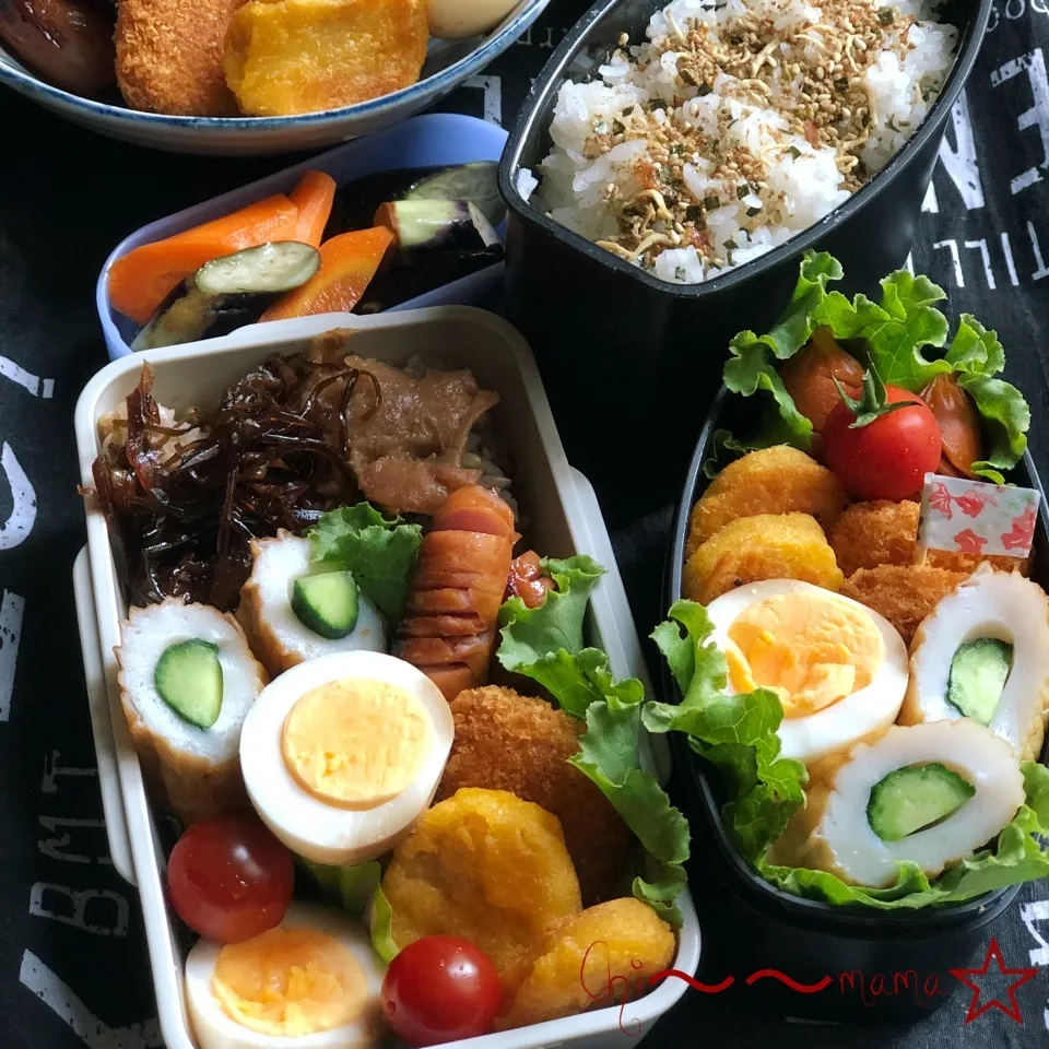 7/10☀️家族❹人分のお弁当🍱と家ランチ|ちぃママ☆さん