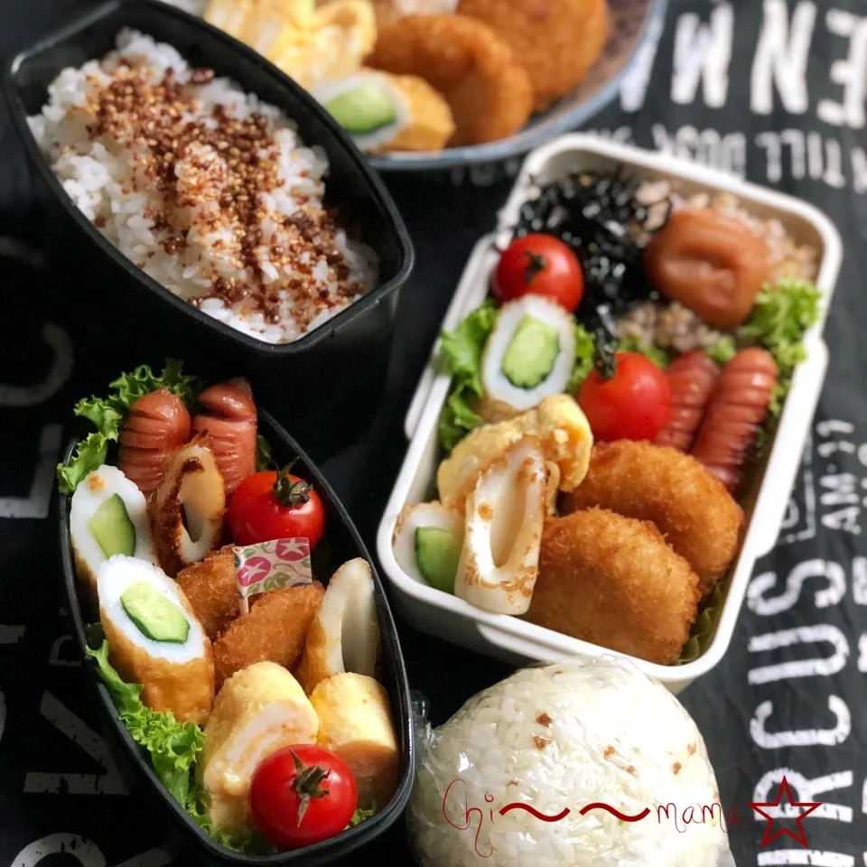 7/4☁︎家族❸人分のお弁当🍱🍙|ちぃママ☆さん