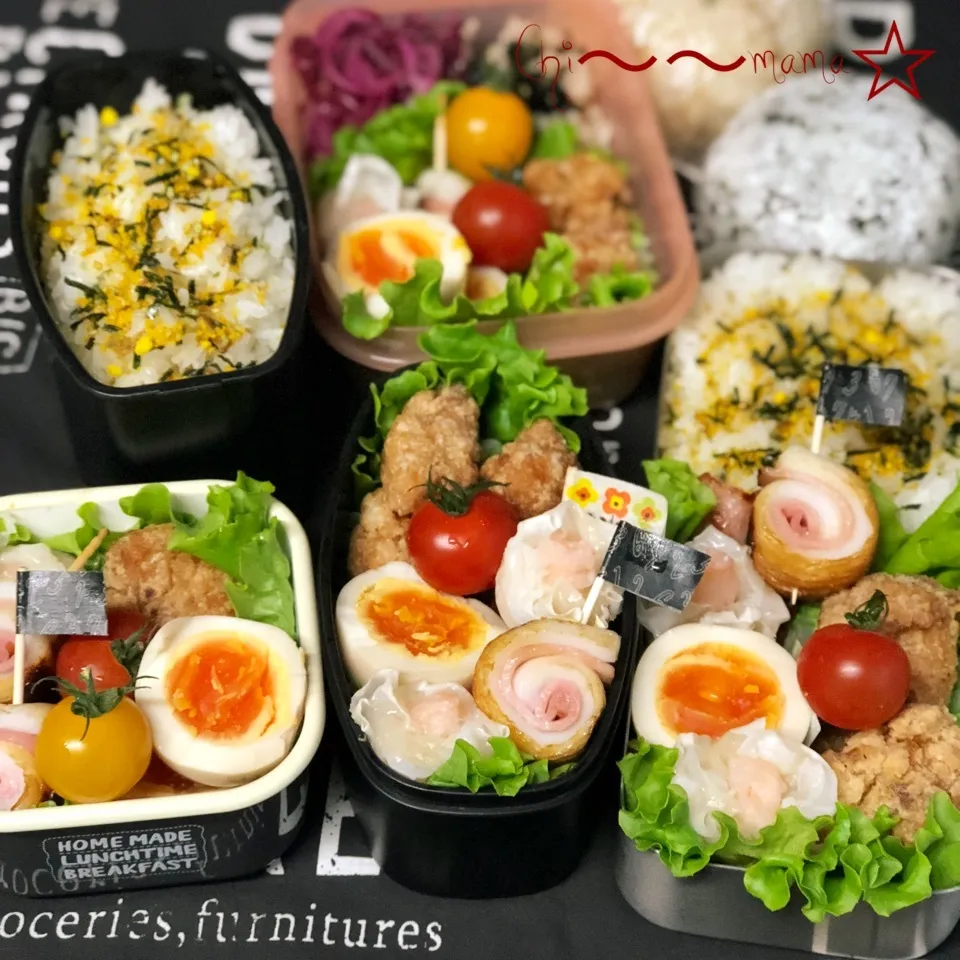 5/10☔️家族4人分のお弁当🍱🍙|ちぃママ☆さん