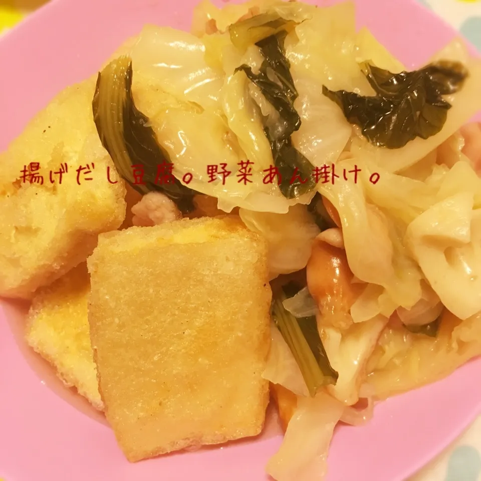 揚げだし豆腐の野菜餡掛け。私用。|なっつんさん