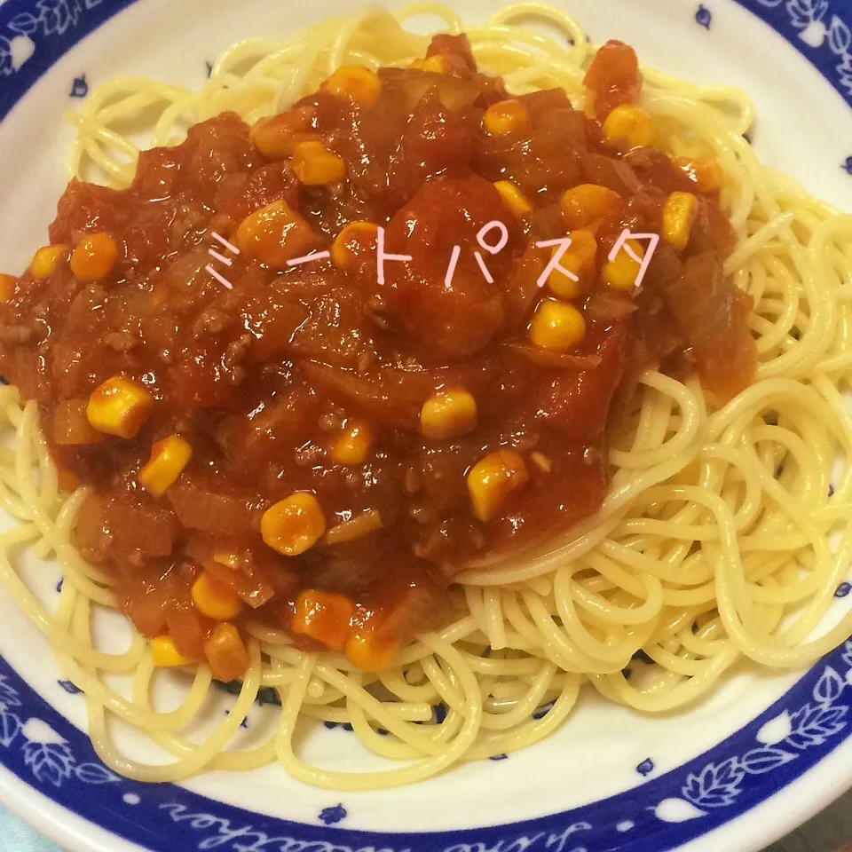 Snapdishの料理写真:コーンたっぷりミートパスタ|なっつんさん