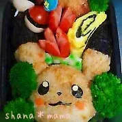 Snapdishの料理写真:ピカチュウ弁当|しゃなママさん