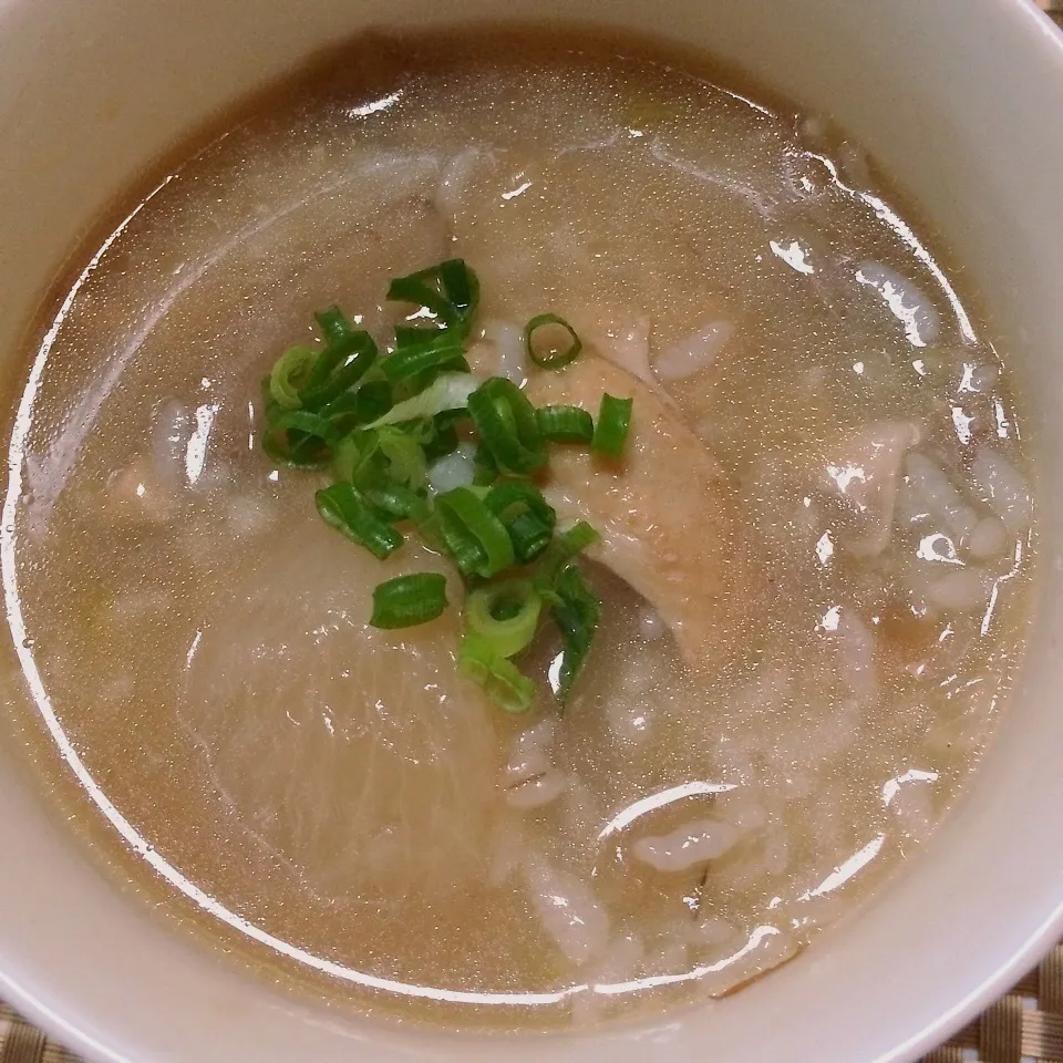 参鶏湯風スープで鶏雑炊♡|うららさん