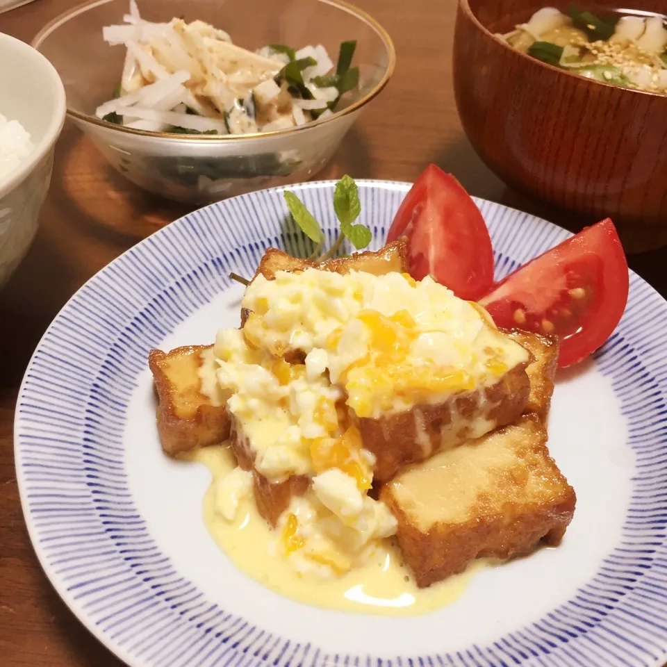 Snapdishの料理写真:まねっこ♡厚揚げ南蛮タルタルソース|non0619さん