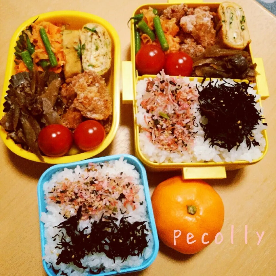 Snapdishの料理写真:娘ちゃん弁当＆自分弁当♪|ぽんちっちさん