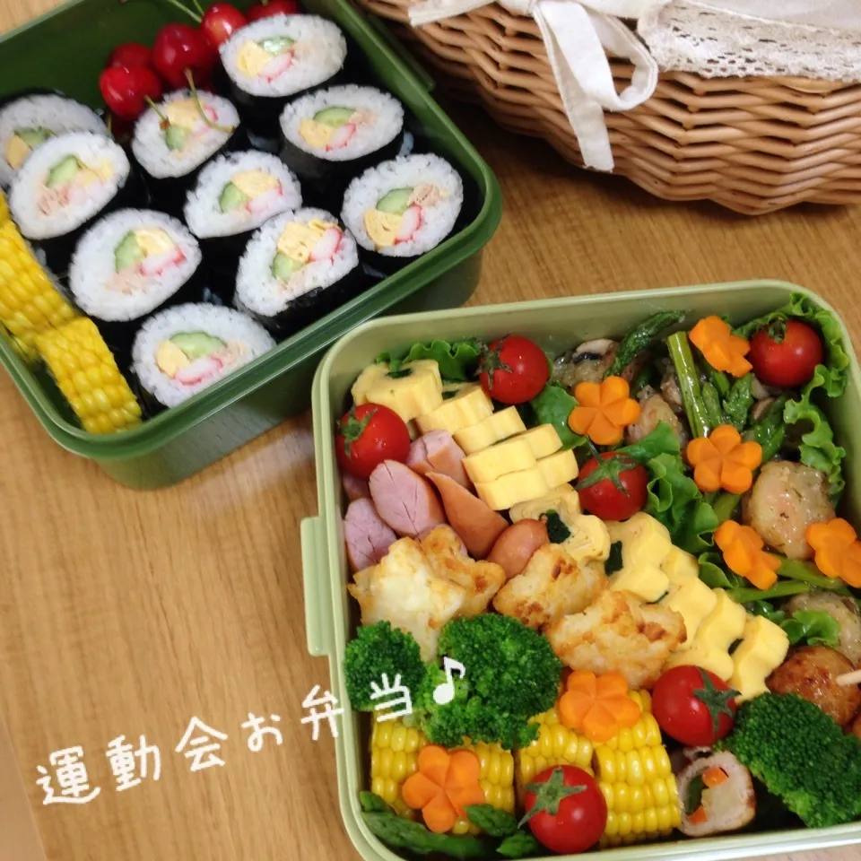 残り物をバタバタ詰めた、みんなのお弁当(^_^;)|＊ゆき＊さん