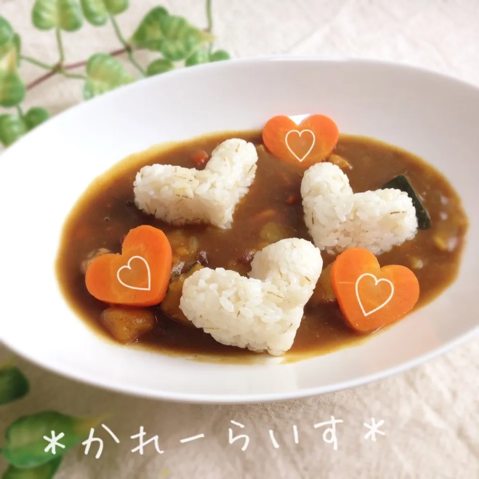 Snapdishの料理写真:ハート＊カレーライス♪|＊ゆき＊さん