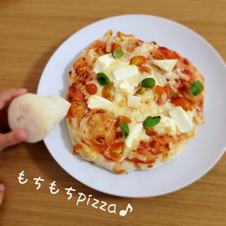 Snapdishの料理写真:娘と作った＊もちもちpizza♪|＊ゆき＊さん