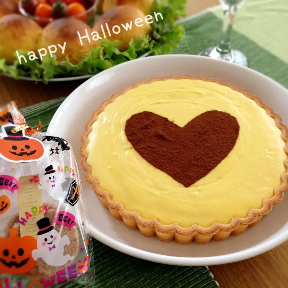 ハロウィン＊かぼちゃプリンと生チョコのタルト♪|＊ゆき＊さん