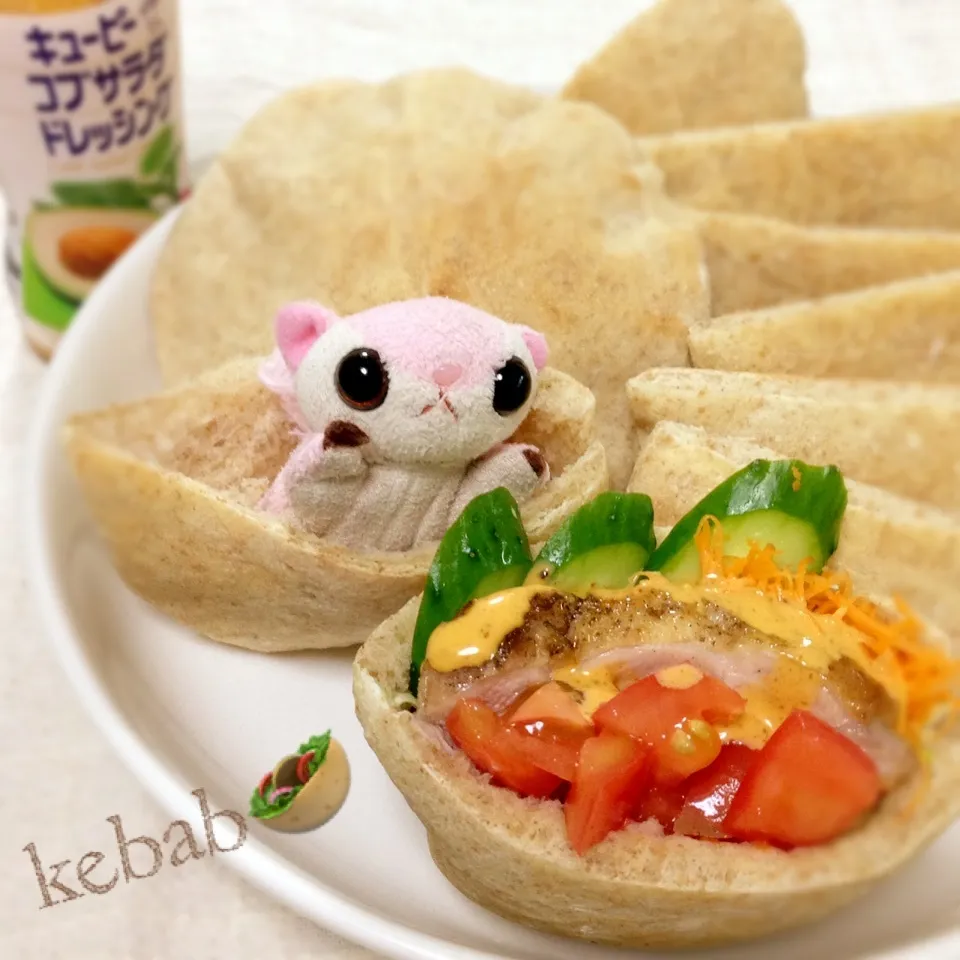 全粒粉ピタパンのチキンケバブ〜(*^^*)♫|＊ゆき＊さん